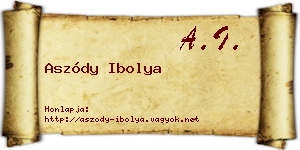 Aszódy Ibolya névjegykártya