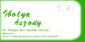 ibolya aszody business card
